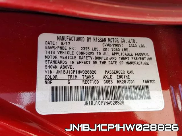 JN1BJ1CP1HW028826 фото 2