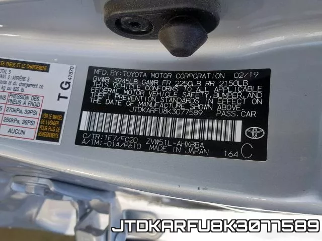 JTDKARFU8K3077589 фото 2