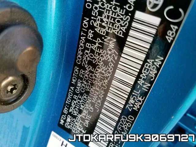 JTDKARFU9K3069727 фото 2