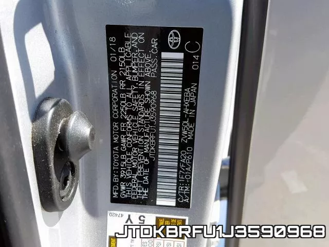 JTDKBRFU1J3590968 фото 2