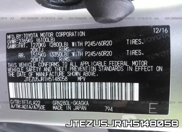 JTEZU5JR1H5148058 фото 10