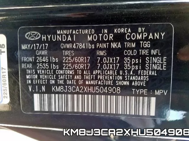 KM8J3CA2XHU504908 фото 2