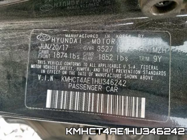 KMHCT4AE1HU346242 фото 2