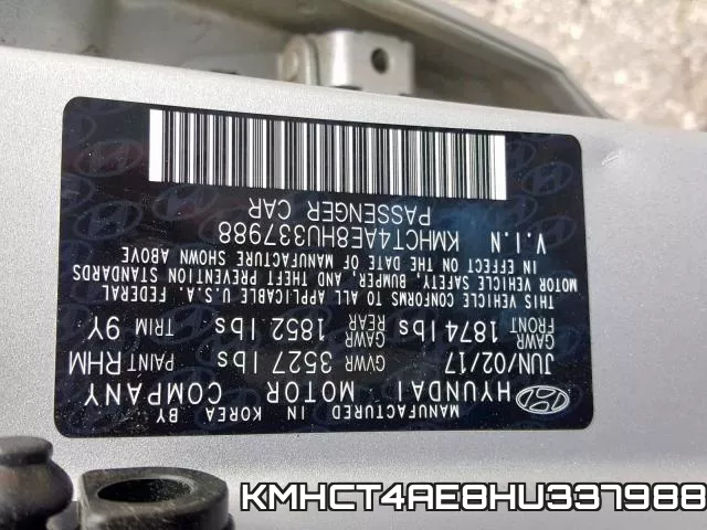 KMHCT4AE8HU337988 фото 2