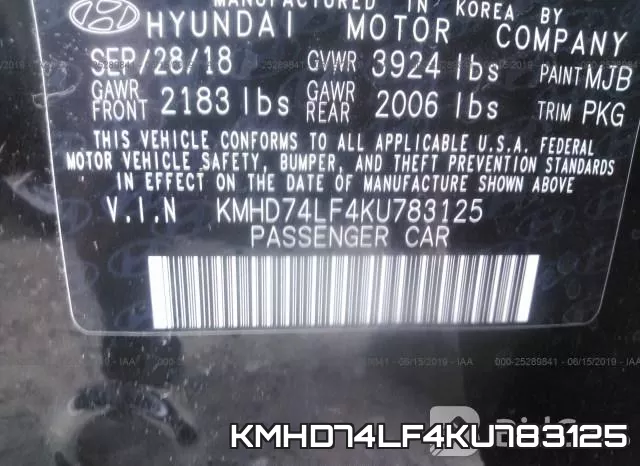 KMHD74LF4KU783125 фото 10