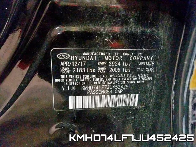 KMHD74LF7JU452425 фото 2