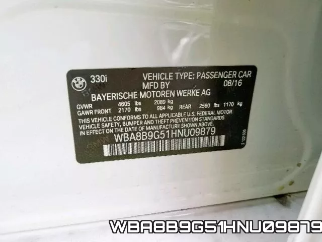 WBA8B9G51HNU09879 фото 2