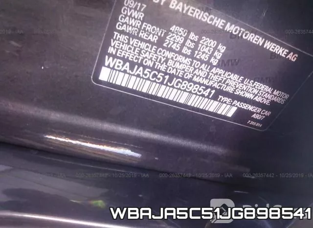 WBAJA5C51JG898541 фото 10