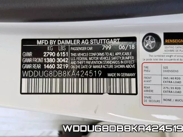 WDDUG8DB8KA424519 фото 2