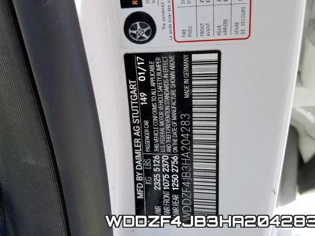 WDDZF4JB3HA204283 фото 2