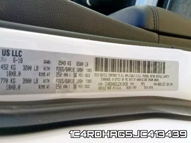 1C4RDHAG5JC413439 фото 2