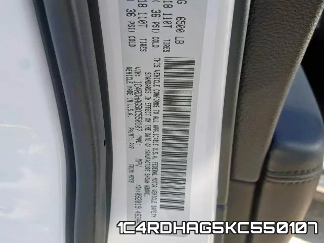 1C4RDHAG5KC550107 фото 2