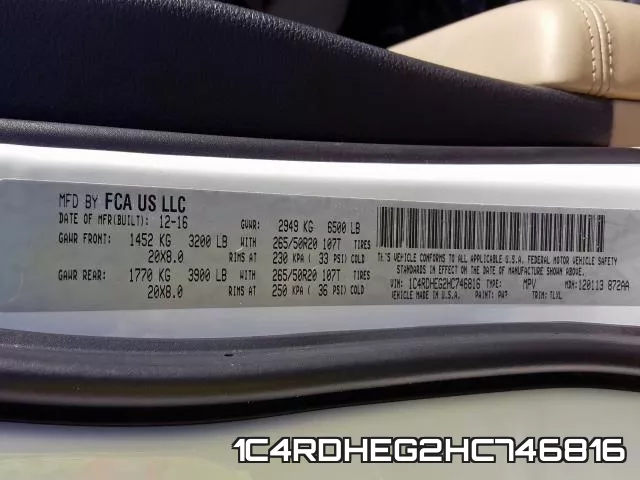 1C4RDHEG2HC746816 фото 2