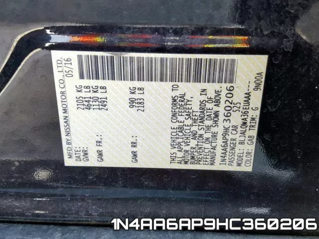 1N4AA6AP9HC360206 фото 2