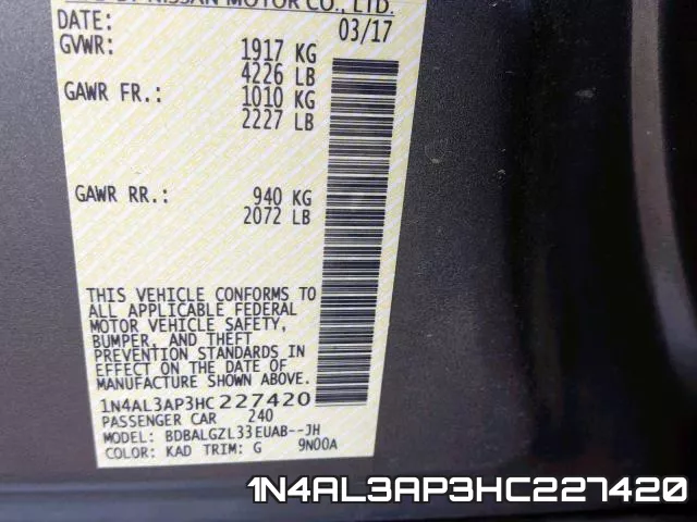 1N4AL3AP3HC227420 фото 2