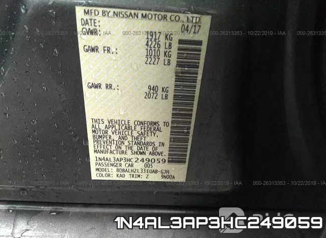 1N4AL3AP3HC249059 фото 10