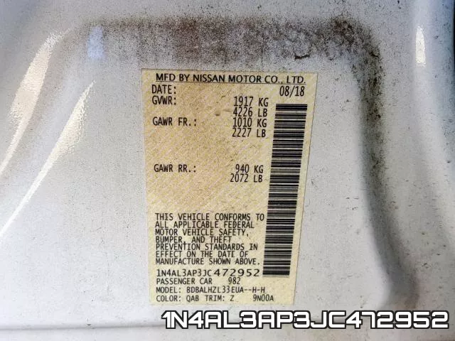 1N4AL3AP3JC472952 фото 2