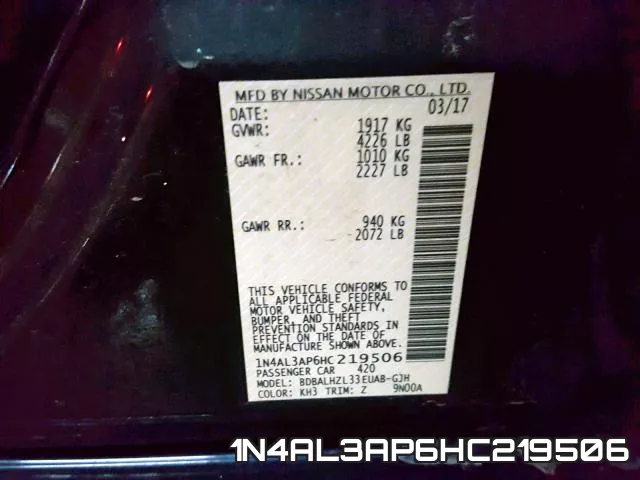 1N4AL3AP6HC219506 фото 2