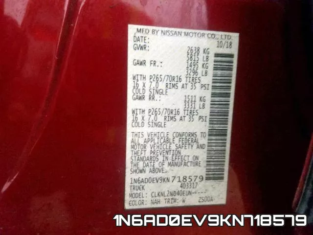 1N6AD0EV9KN718579 фото 2