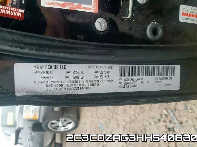 2C3CDZAG3HH540830 фото 2