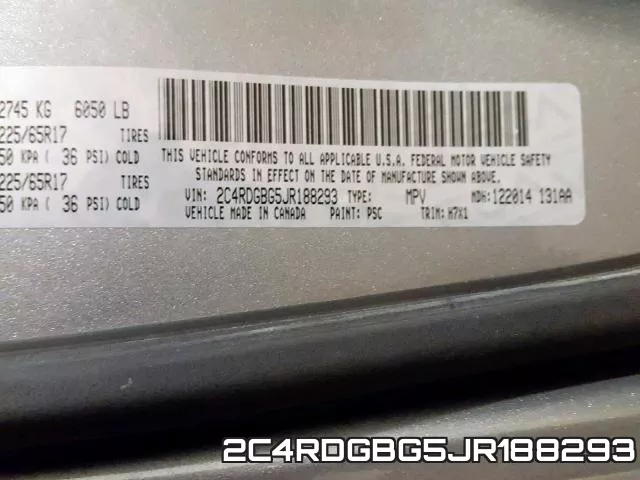 2C4RDGBG5JR188293 фото 2