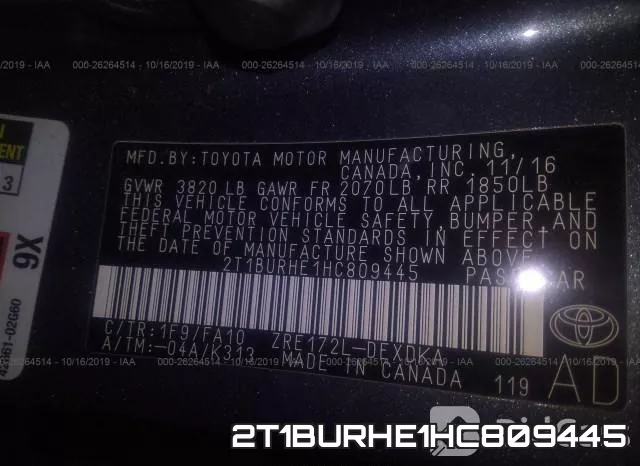 2T1BURHE1HC809445 фото 10