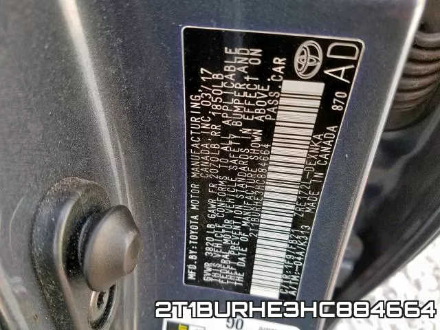 2T1BURHE3HC884664 фото 2