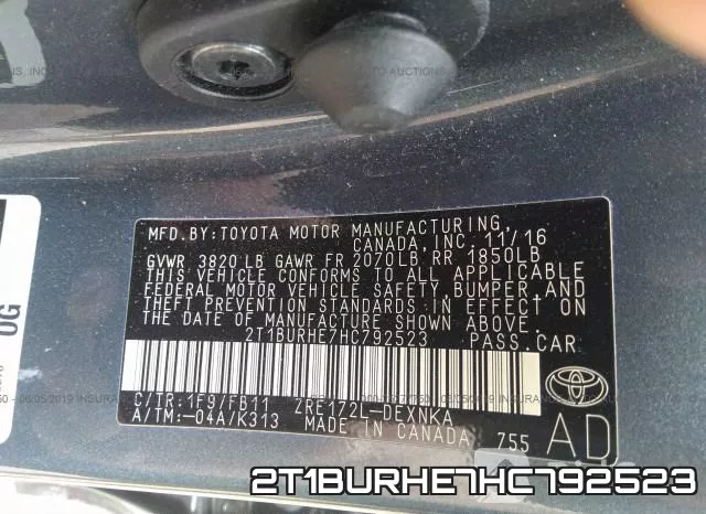 2T1BURHE7HC792523 фото 10