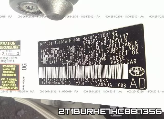 2T1BURHE7HC887356 фото 10