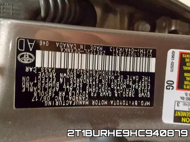 2T1BURHE9HC940879 фото 2