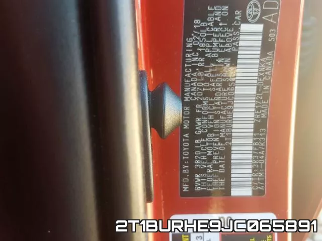 2T1BURHE9JC065891 фото 2