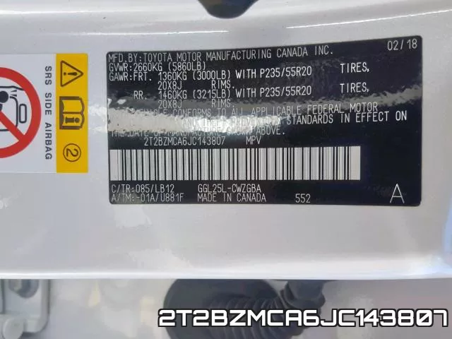 2T2BZMCA6JC143807 фото 2