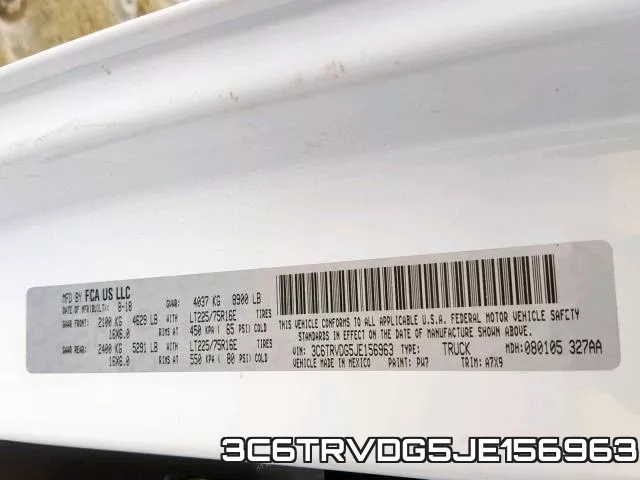 3C6TRVDG5JE156963 фото 2