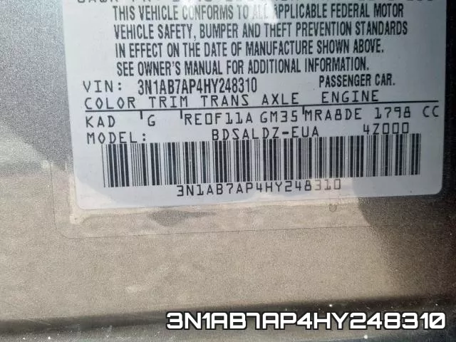 3N1AB7AP4HY248310 фото 2