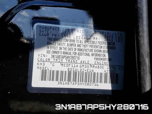 3N1AB7AP5HY280716 фото 2