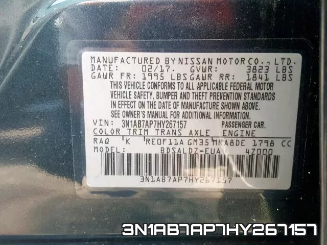 3N1AB7AP7HY267157 фото 2