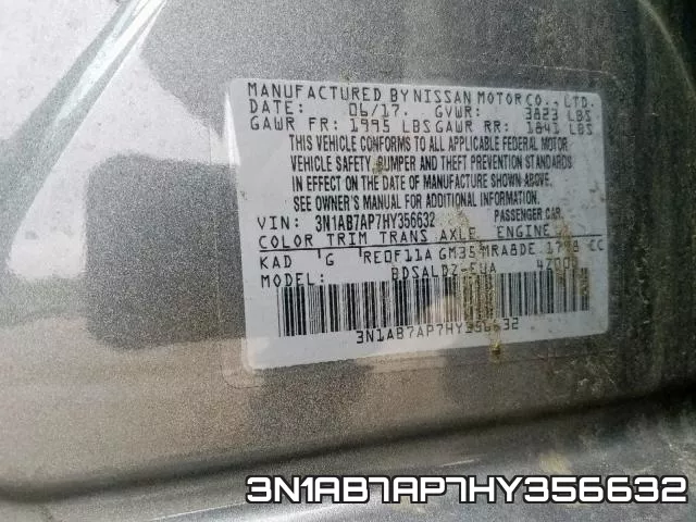 3N1AB7AP7HY356632 фото 2
