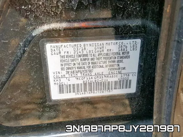 3N1AB7AP8JY287987 фото 2