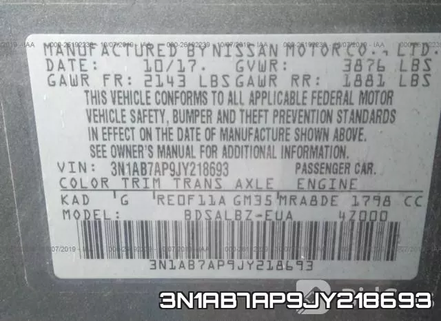 3N1AB7AP9JY218693 фото 9
