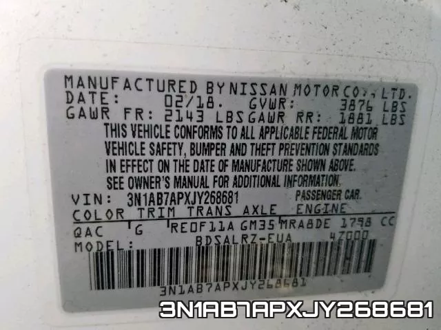 3N1AB7APXJY268681 фото 2