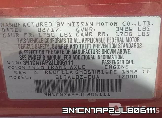 3N1CN7AP2JL806111 фото 10