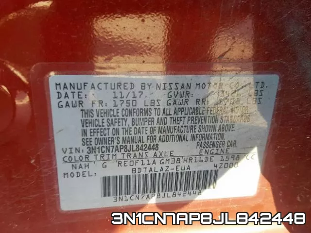 3N1CN7AP8JL842448 фото 2