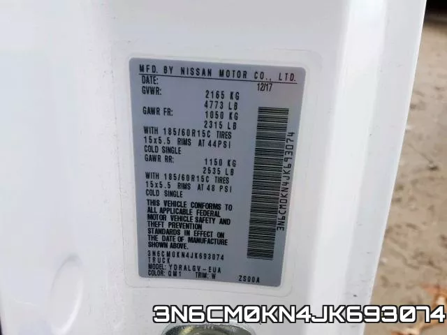 3N6CM0KN4JK693074 фото 2