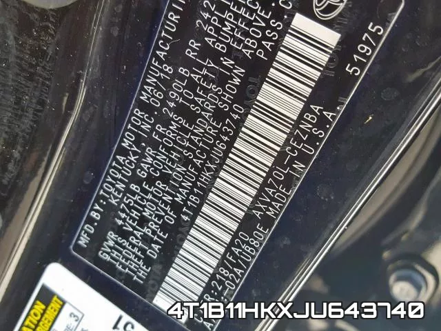 4T1B11HKXJU643740 фото 2