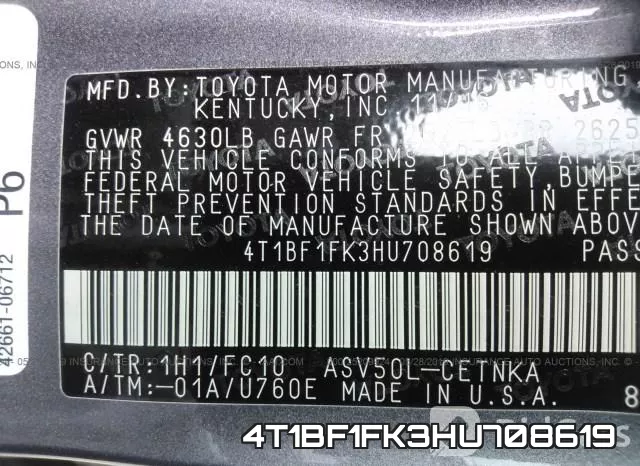 4T1BF1FK3HU708619 фото 10