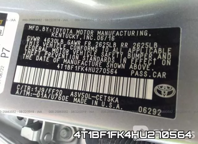 4T1BF1FK4HU270564 фото 10