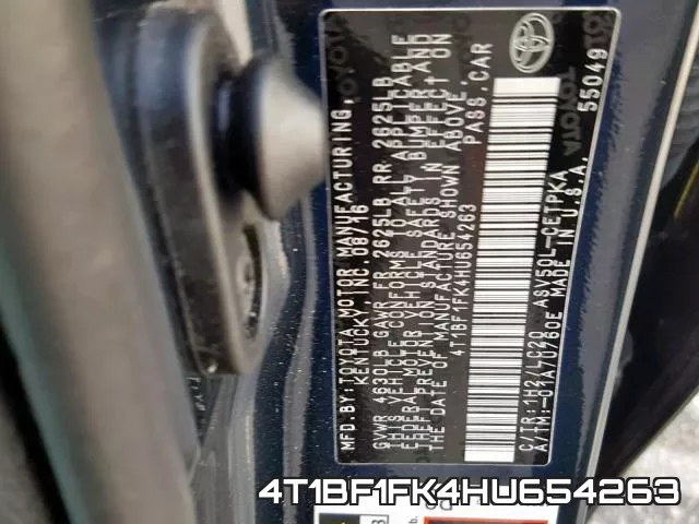 4T1BF1FK4HU654263 фото 2