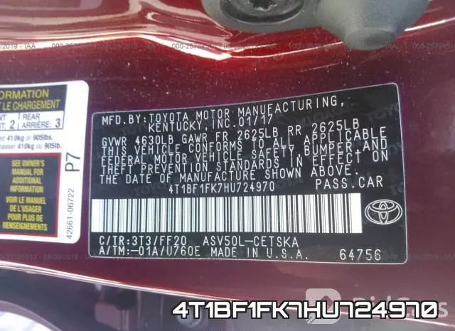 4T1BF1FK7HU724970 фото 10
