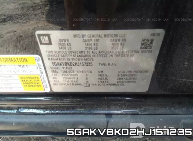 5GAKVBKD2HJ157235 фото 10