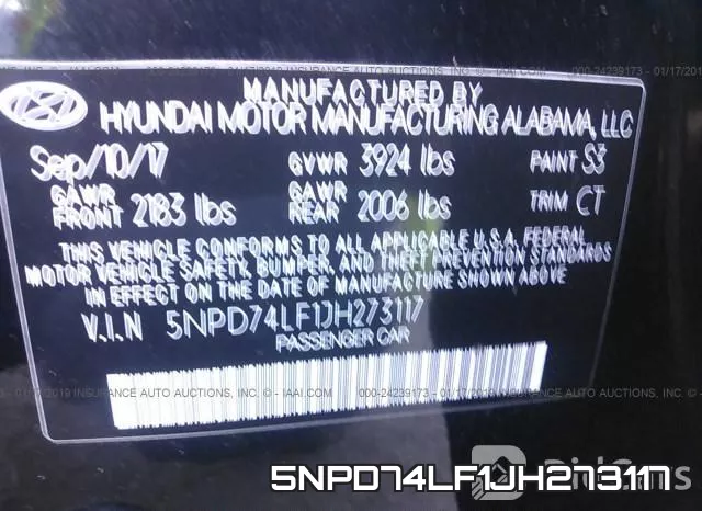 5NPD74LF1JH273117 фото 10